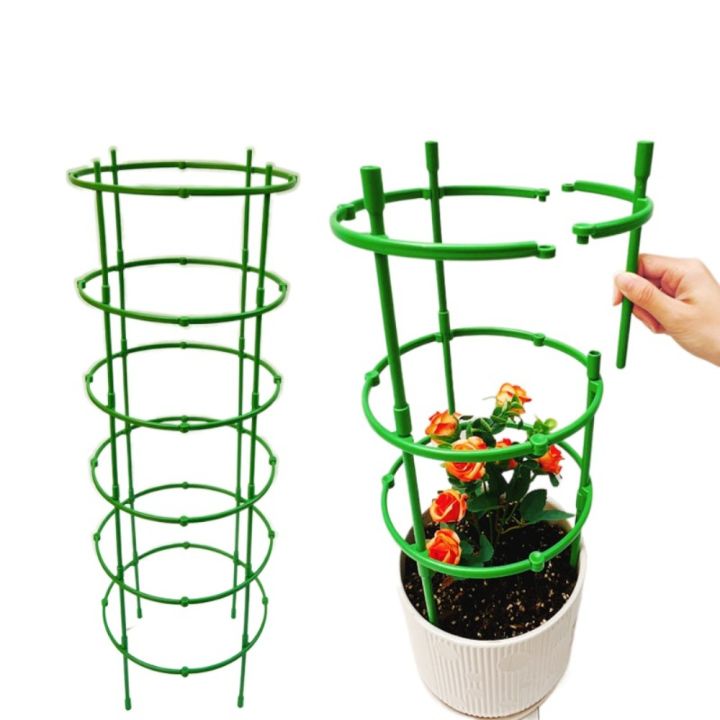 3 Set Durable Green Plant Support Pile Half Round Removable Climbing Vines Stake Easy to Use Flower Ring Support Rack