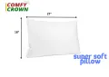 PILLOW COMFY CROWN POLY FIBER PILLOW- 18X27 HOTEL GRADE. 