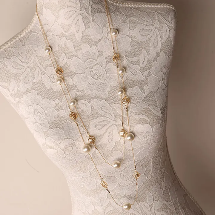 Woman's%20Camellia%20Flower%20Pendant%20Long%20Pearl%20Necklace%20For%20Woman%20Gift%20Multiple%20Ways%20of%20Wearing%20Sweater%20Chain%20Jewelry%20-%20Image%202