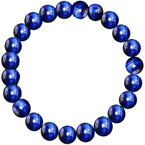 Natural Blue Tiger Eye Bracelet - Blue Eye Natural All Premium Quality Stones + Free Box + Certificate and Free Thread ( 25 Years Warranty For Stones )