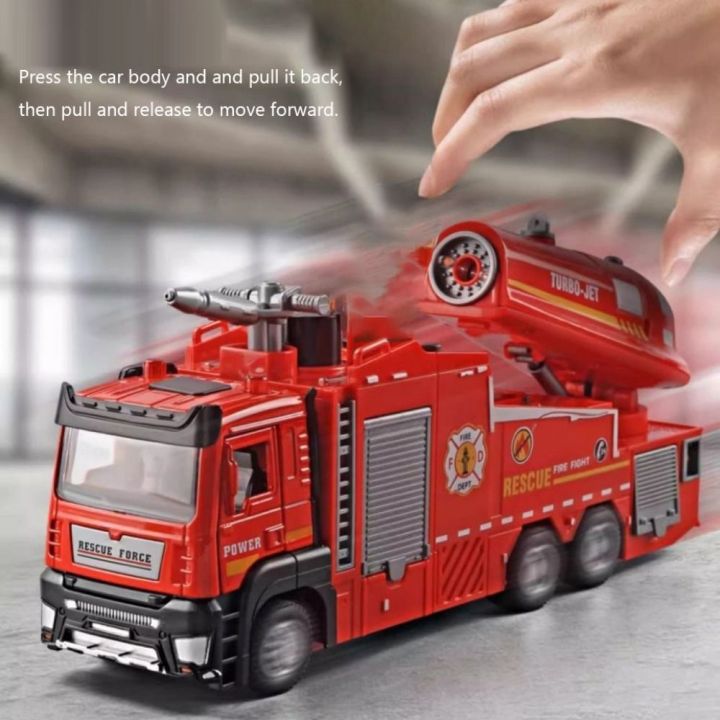 Fire Engine Toy Model Fun 1:32 Scale Fire Truck Model With Sound Light Interactive Toy Fire ...