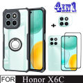 Honor X6C Shockproof Phone Case for Honor X8B X8A X7C X8C 4in1 Camera Lens Glass Screen Protector and Mobile phone holder. 