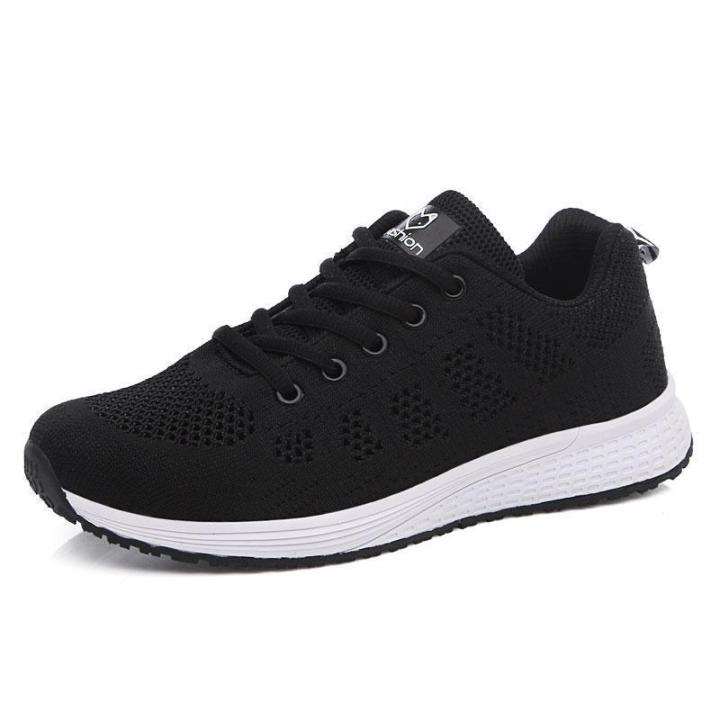Walking Shoes Ladies Black Mesh Trainers BestGO】Women
