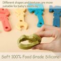 4PC Silicone Teether Baby Natural Rubber Sensory Bpa Free Diy Chew Tool Safe Baby Toy Funny Organic Silicone Teether Set GiftsBasketball. 