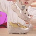 Spring Summer New Women's Shoes Height Increasing Thick Sole Hollow Wide Strap Student Korean Fashion Breathable Platform Sole Sports Sandals. 