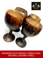 Coconut Shell Wine Glass. 