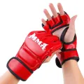 UFC MMA Thick Boxing Gloves Taekwondo Sports Leather Half Finger Glove Muay Thai Glove Sandbag Gloves Professional TKD Training Equipment. 