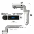 New Version CARG7 Bluetooth Car Charger T Flash USB Direct Connect FM TRANSMITTER / MODULATOR, MP3 Player Supports Bluetooth Player Digital Display Hands Free Calling Kit. 