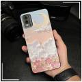 Full wrap TPU Phone Case For Nokia C32 Oil Painting flower Protective Cartoon Fashion Design Phone Pouch Anti-knock Cute. 