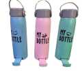 GLASS BOTTLE WITH PHONE HOLDER Leakproof Anti-fall Water Bottle Portable Double Layer Water Cup Glass Cup 400ml. 