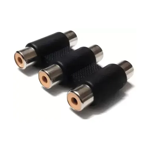 3 RCA Both Side Female Jointer for Audio Video 3RCA Cable Extenion Connecter