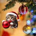Christmas Cat Decoration 2023 Wall Car Party Kitty Ornament Holiday Cute Christmas Pendant Cat. 
