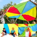 Parachute Play Toy With Handles Outdoor Team Game Waterproof Umbrella Toy Development Training For Children Rainbow Parachute. 