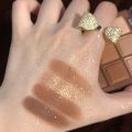 MGL nine-color mocha chocolate eye shadow nine-square grid milk tea 9-color orange brown beginner pearlescent matte large ground color flat. 