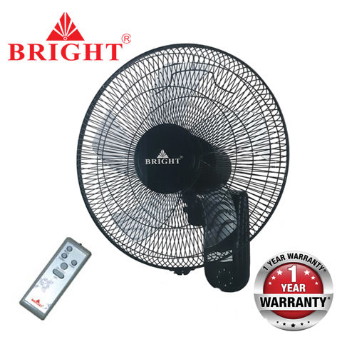 Bright Remote Wall Fan With 5 Blades - 16 Inch