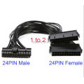 【VogueVenture】24Pin Power Supply Synchronizer Male to Female ATX Mining 30cm 24 Pin Dual PSU Extension Cable for Computer Adaptor for Mining. 