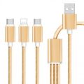 3 In 1 Micro USB Type C Charger Cable Multi Usb Port Multiple Charging Mobile Phone Cables for Samsung Iphone Huawei. 