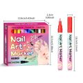 Hot 12/24 Colors Nails Art Marker Pens Waterproof Quick Dry Acrylic Paint Pen Art Nail Decoration Nail Art Pens Set for Nail Decoration. 