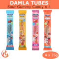 Damla Tubes Sour Candy Gummy Bear x 4 Flavors Raspberry Blast Flavor 100% Vegetarian Kids Love Super Tasty. 