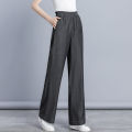 Lyocell Denim Wide-Leg Pants Women's Loose High Waist 2024 Summer Thin Drooping Straight Pants plus Size Ice Silk Long Pants. 