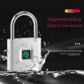 2X Fingerprint Padlock,Portable Anti-Theft USB Charging Fingerprint Lock for Lockers, Suitcases, Backpacks Etc. 