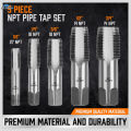 5 Pieces NPT Pipe Tap Set Thread Forming Taps Carbon Steel Damaged Pipe Threads 1/4" 3/8". 