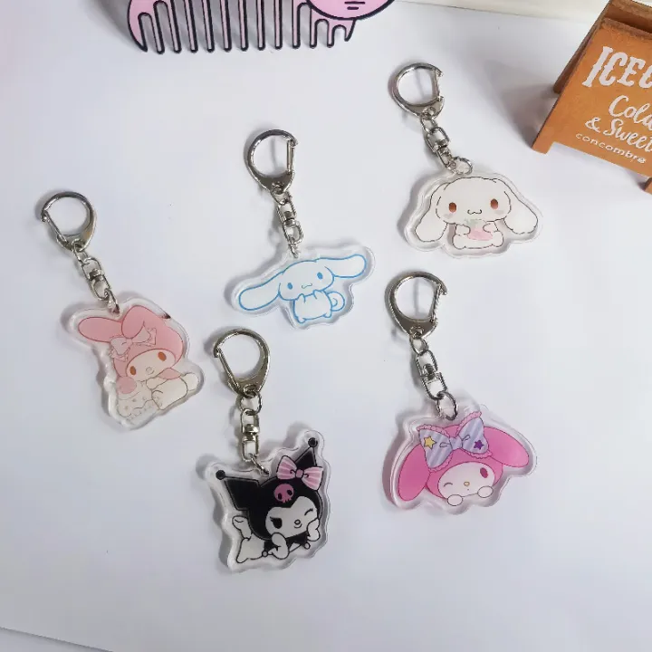 Melody%20Kuromi%20Cinnamon%20Dog%20Pendant%20Keyring%20Cute%20Keychain%20Kitty%20Schoolbag%20Pendant%20Acrylic%20Bag%20Pendant%20Accessories%20-%20Image%204