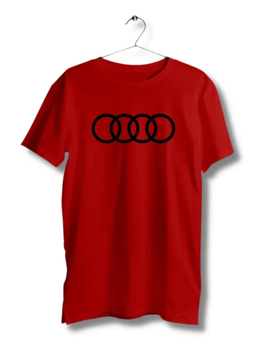 Audi red Tshirt  unisex  tees  designer tees  crew neck  silver white  red  blue  black