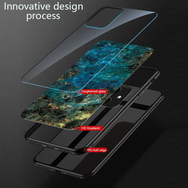 Biruiqu%20For%20Samsung%20Galaxy%20A05%20Shockproof%20Fashion%20Marble%20Tempered%20Glass%20Back%20Case%20Cover%20-%20Image%203