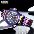 Anedshaop MINI FOCUS Motley Watches for Men Fashion Sport Chronograph Quartz Wristwatch with Date Luminous Hands Stainless Steel Strap Man Affordable. 
