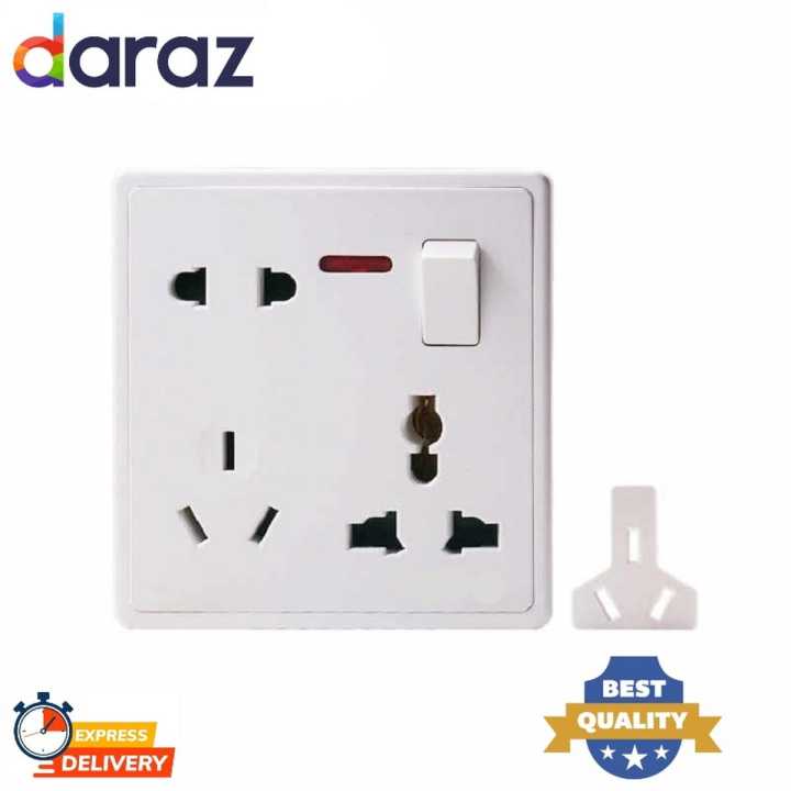 Multi Socket 8 Hole Wall Socket Universal Outlet Wall Receptacle | Daraz.lk
