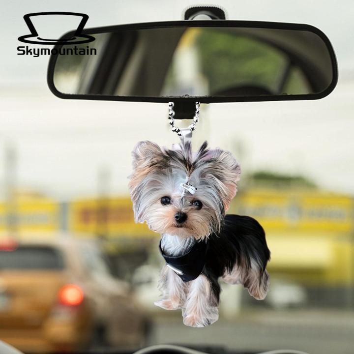 Dog-shaped%20Decorative%20Ornament%20Adorable%20Animal%20Shaped%20Car%20Rearview%20Mirror%20Pendant%20with%20Lanyard%20Realistic%20Design%20Christmas%20Tree%20Ornament%20Easy%20to%20Hang%20Decoration%20for%20Animal-themed%20Mirror%20Charm%20-%20Image%203