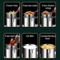 2 in 1 Strainer Deep Fryer Kitchen Frying Pot with Strainer Stainless Steel Fry Chicken Pan Cooking Tools Oil Strainer Container. 