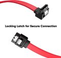 SATA Cable, (14-inch) SATA III Data Drive Cable 6.0 Gbps 7pin Female to Down Angle Female Data Cable with Locking Latch,. 