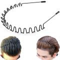 1Pcs  Unisex Black Metal Spiral Wave Headband Men Women  Hair Band. 
