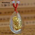 Wenefang 2025 New crystal dollar fortune pixiu pendant crystal inlaid 24K gold necklace creative gift lucky pendant. 
