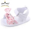 I Love Daddy&Mummy Summer New Baby Girl Sandals Soft Cotton Floral Toddler Girls Shoes Cute Bows Princess Baby Girl Sandals. 