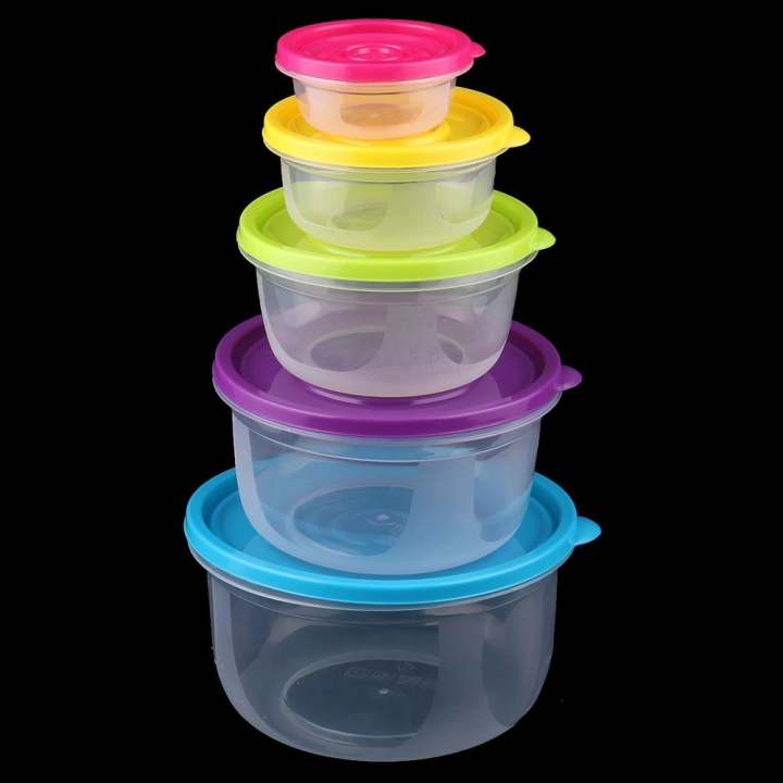 Round%20High%20Temperature%20Resistant%20Plastic%20Containers%20Set%205%20Pieces/%205%20peices%20plastic%20bowl%20/%20tub%20set/%20multicolor%20lid%20-%20Image%204
