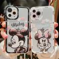 Case Cover For IPhone 14 15 Pro Max X XS XR 7 8 Plus 7+ 8+ SE 2020 2022 Phone Casing Soft Clear TPU mickey mouse couple Minnie Stitch Couple Shockproof Popular Full Protection INS Cute Fashion Cartoon Ultra-thin Protection Back Cover. 