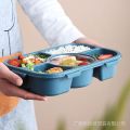 Partitioned Microwave Dinning Plate Office Worker Portable Seal with Lid Student with Bowl Simple Lunch Box Heating Separated. 