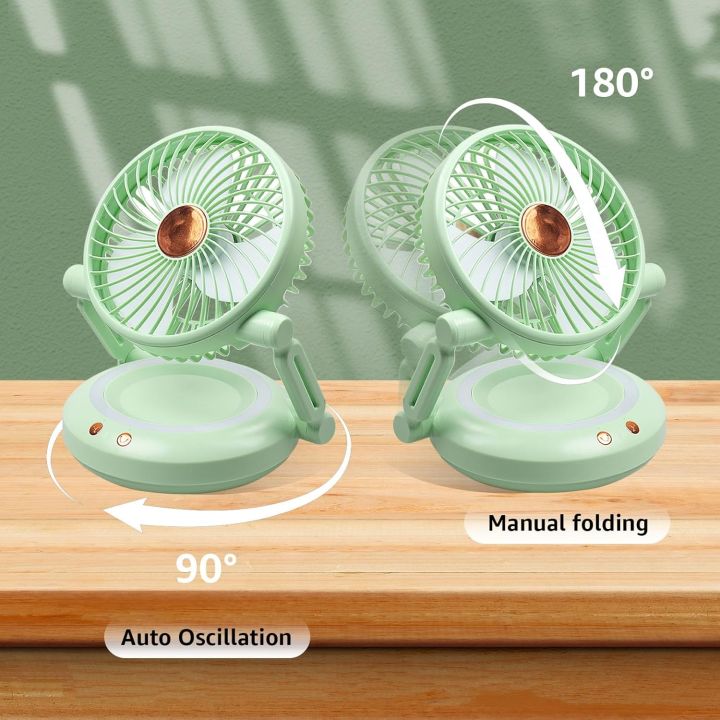 FOLDABLE%20DESK%20FAN%20WITH%20LIGHT%20Portable%20Desk%20Fan%20%20Automatically%20Shake%20the%20Head,%20Folding,%20for%20Home,Bedroom,Kitchen,Office,Outdoor,Small%20Camping%20Travel%20Table%20Fan%20-%20Image%204