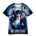2023 New Wednesday Addams 3D Printing T-shirt Men Women and Children Summer Casual Pop New Style Clothing Tee Tops. 