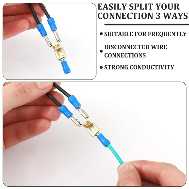 25%20Pcs%20Piggyback%20Spade%20Connectors%20Chair%20Terminal%20Quick%20Disconnect%20Electrical%203%20Way%20Adapter%20-%20Image%202