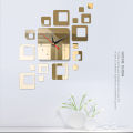 【Special offer】【Special offer】3D Wall Clock Diy Acrylic Mirror Home Decor Living Room Wall Clocks Murale Square Design Hooge Wall Sticker. 