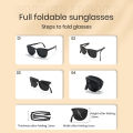 [ ] Cyxus Foldable Polarized Sunglasses Women Portable Folding Shades UV400 Protection Day-View Sunscreen Protective Fexible TR Frame Eyeglasses Original Brand 1019Mini - Figures. 