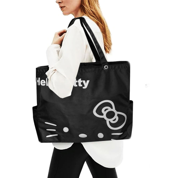 Waterproof Ziper Closer Cute Tote Bag for Women Girls Hello Kitty