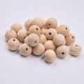 50pcs Round Wood Spacer Bead Natural Unpainted Wooden Ball Beads DIY Craft Jewelry. 