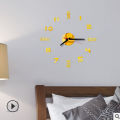 DIY Wall Clock, 3D Frameless Modern Large Wall Clock Stickers with Mute Movement for Home Office Decoration. 