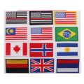 European Countries Flag Patch Badges Hook Loop Russia France Germany Italy Armband 3D Stick on Jacket Backpack Stickers. 