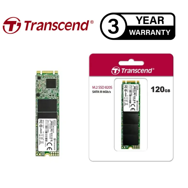Original Transcend 120GB M.2 SSD 820S Solid State Drive SATA III 6Gb/s - 3 Years International Brand Warranty